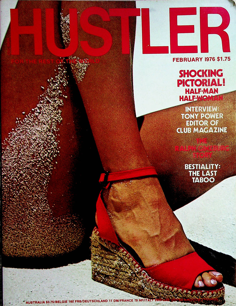 Hustler Magazine  Centerfold Girl Renee / Shocking Pictorial! Half-Man Half Woman  February 1976       082123lm-p2