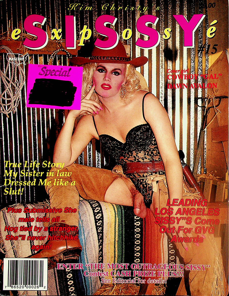Sissy Expose Tranny Magazine   Cowgirl "Gal" Dawn Avalon  #15  1994  Kim Christy - Magcorp     122623lm-p
