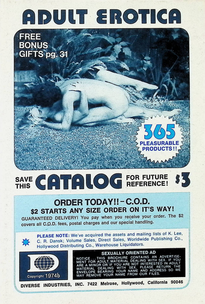 Adult Erotica Catalog Circa 1974 Marilyn Monroe Candy Samples-052124AMA