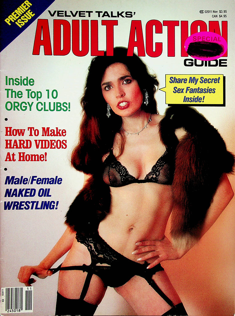 Velvet Talks' Adult Action Guide  Orgy Clubs / Naked Oil Wrestling   November 1986   Premier Issue    032324lm-p