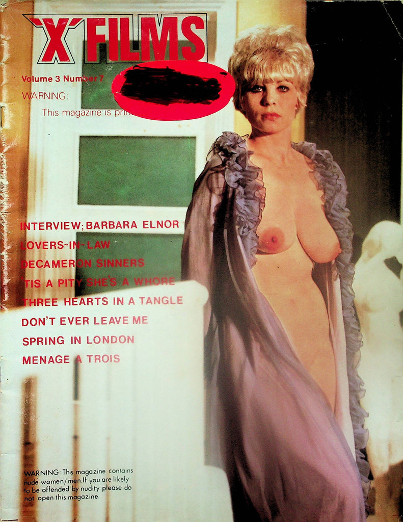 "X" Films Vintage Magazine  Barbara Elnor Interview / Menage A Trois  vol.3 #7  1960's    101425lm-p