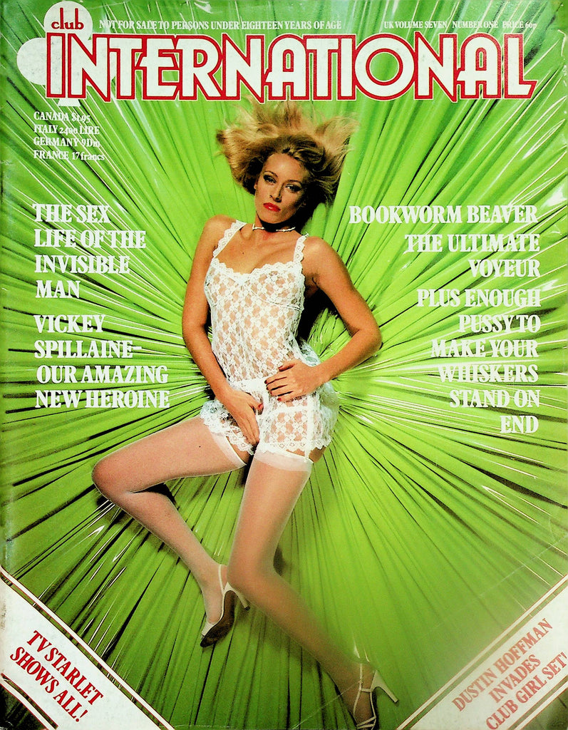 Club International Magazine Vickey Spillane / The Sex Life Of The Invisible Man vol.7 #1  1977  Paul Raymond   091225lm-p
