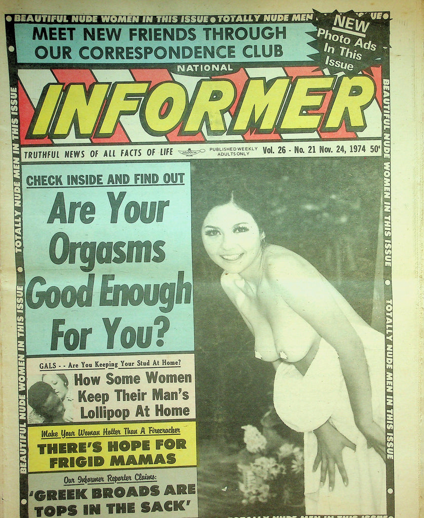 National Informer Adult Newspaper  Are Your Orgasms Good Enough For You?  November 24, 1974  090626lmp-GSC