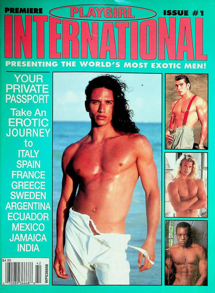 Playgirl International Magazine Premiere Edition!  World's Most Exotic Men! Cover Guy Native American Edwin Serrano       032126lmp