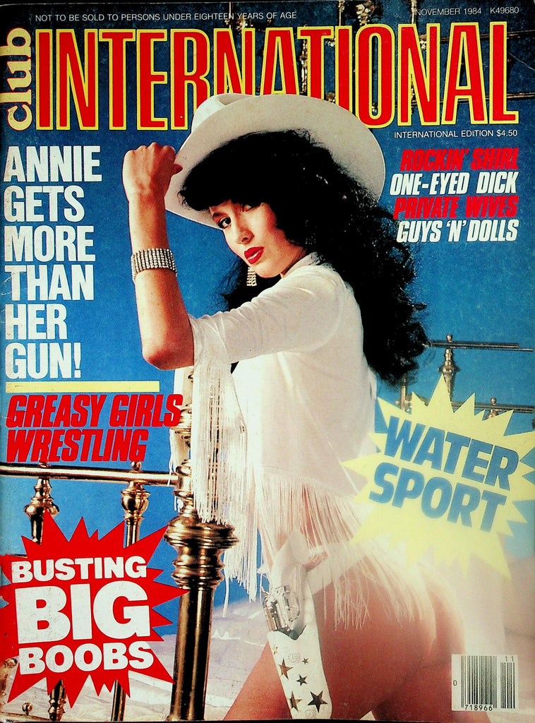 Club International Magazine  Annie Gets More Than Her Gun! / Greasy Girls Wrestling  November 1984   110825lm-p