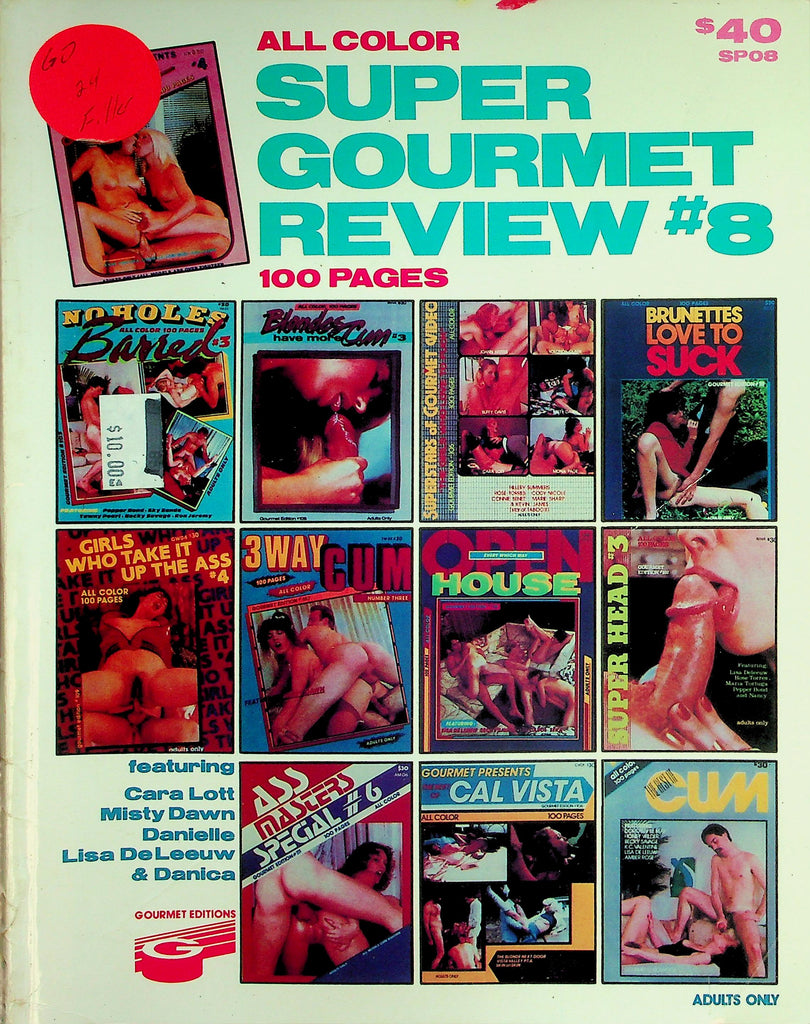 Super Gourmet Review Magazine  Featuring Cara Lott, Misty Dawn, Lisa De Leeuw, Nancy Suitor & More  100 Pages!  #8 1985  082226lmp-GSC