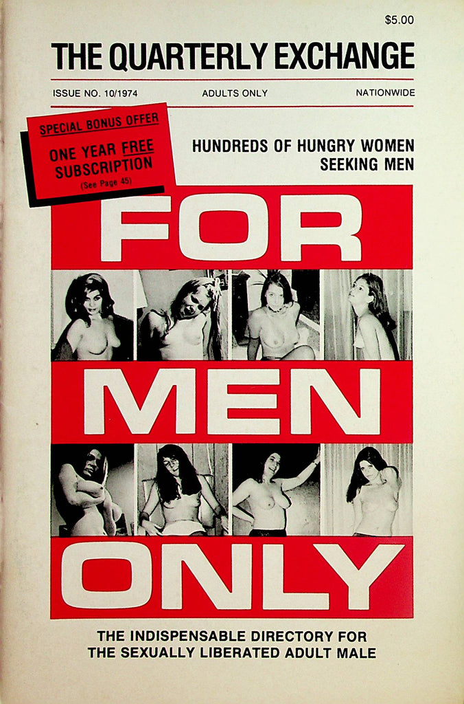 The Quarterly Exchange For Men Only Contact Magazine 100's Of  Hungry Women Seeking Men  #10 1974  041024lm-p2