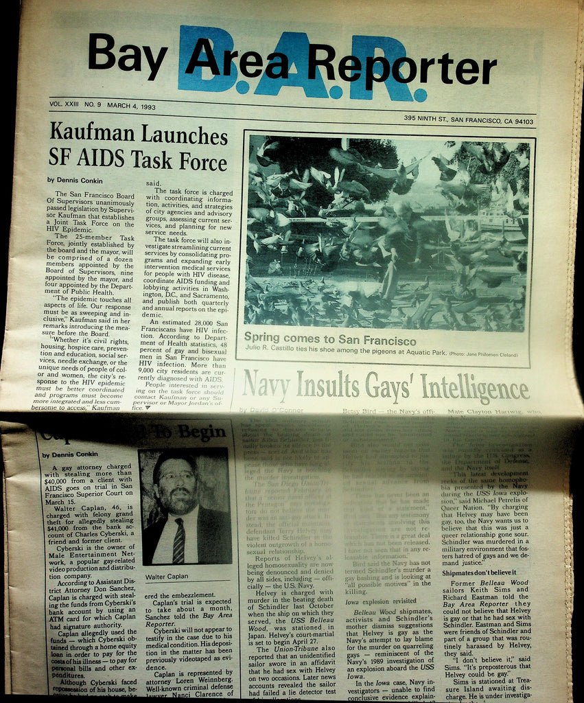 Bay Area Report Gay Interest Newspaper #9  March 4, 1993  San Francisco CA.   120425lmp