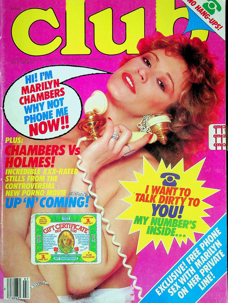 Club Magazine Marilyn Chambers Vs Holmes July 1983 031324RP