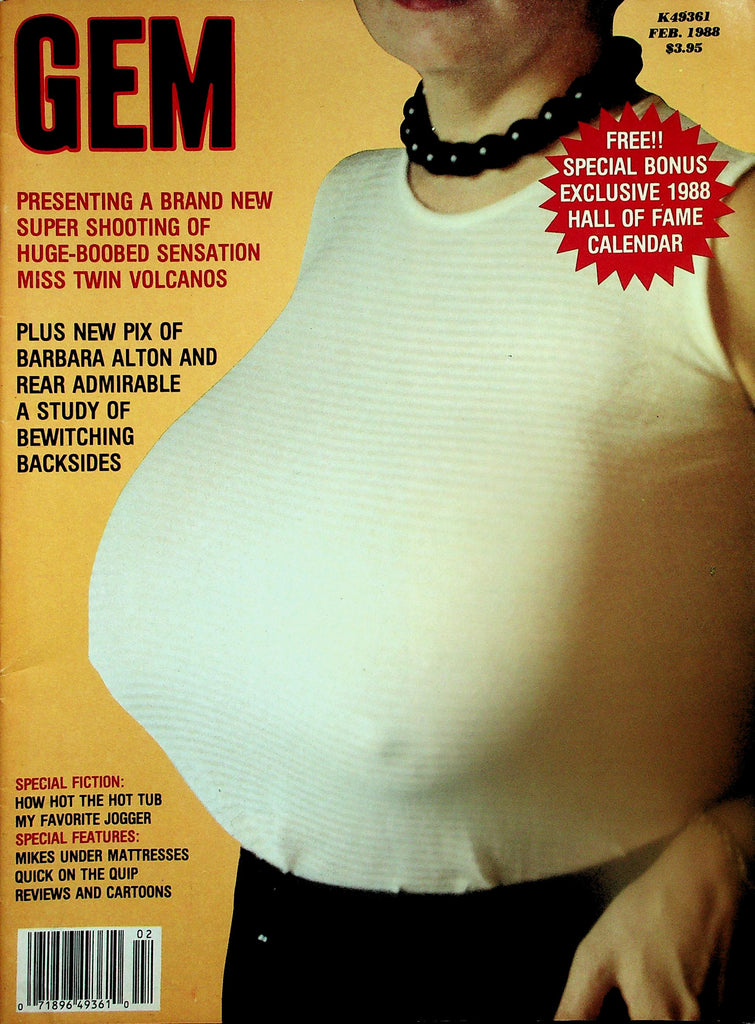 Gem Busty Magazine   Miss Twin Volcanos, Titanic Tina , Barbara Alton w/Calendar  February 1988    121225lmp