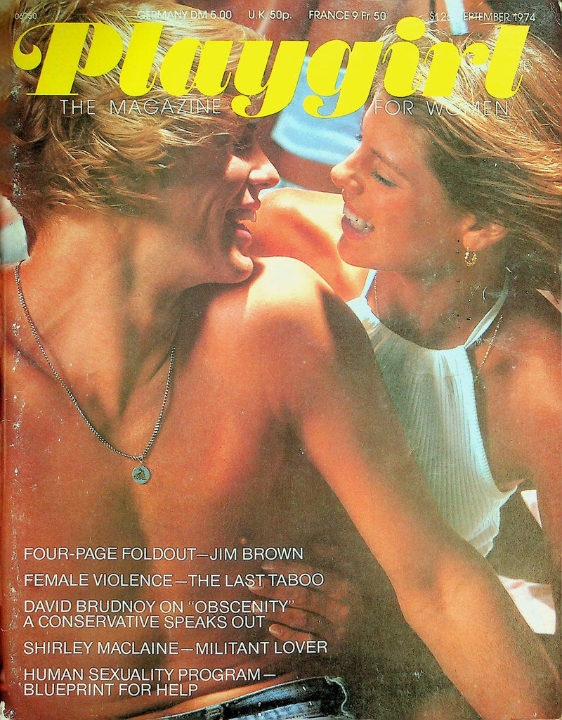 Playgirl Magazine  4-Page Foldout Of Jim Brown / Human Sexuality Program Blueprint  September 1974  032126lmp