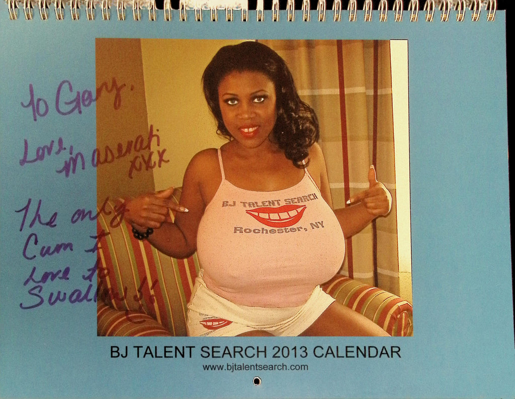 Maserati Autographed Cover and Inside BJ Talent Search 2013 Multiple Models 9x11" Spiral Calendar w/COA 123025AMP -VERSION 2-