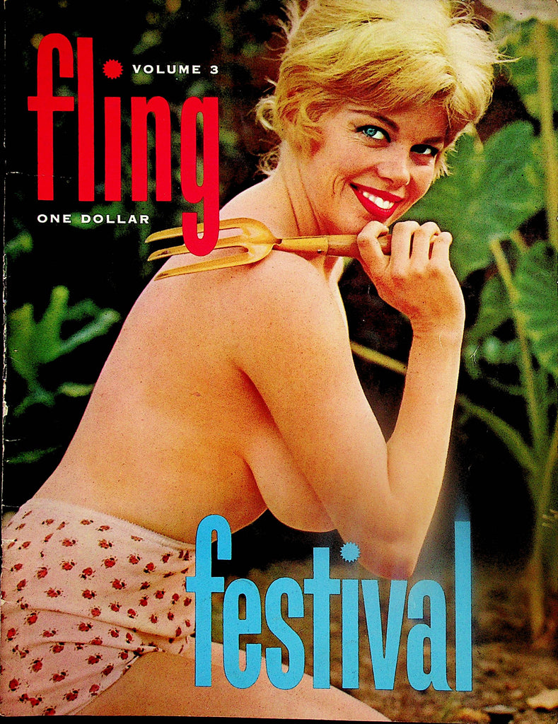 Fling Festival Busty Vintage Magazine  Cover & Centerfold Girl Shirley Quimbley / Paula Page  vol.3 1960    121624lm-p