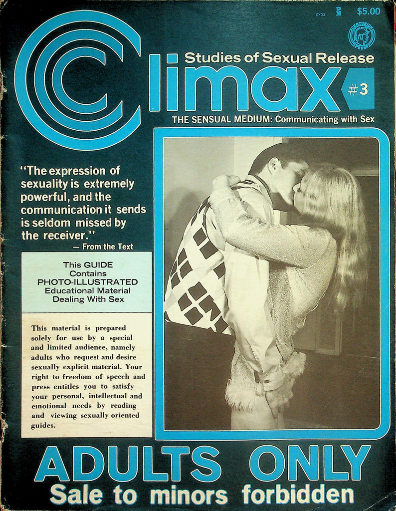 Climax Studies Of Sexual Release Magazine  Man, Woman, Culture, Sex  #3 1972   053126lmp-GSC