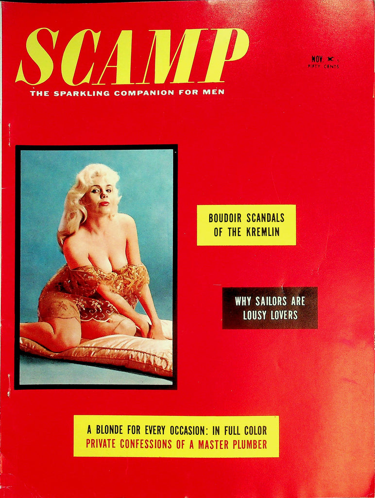 Scamp Magazine  Covergirl Darby Flynn Fringe Benefits  November 1960     042226lmp