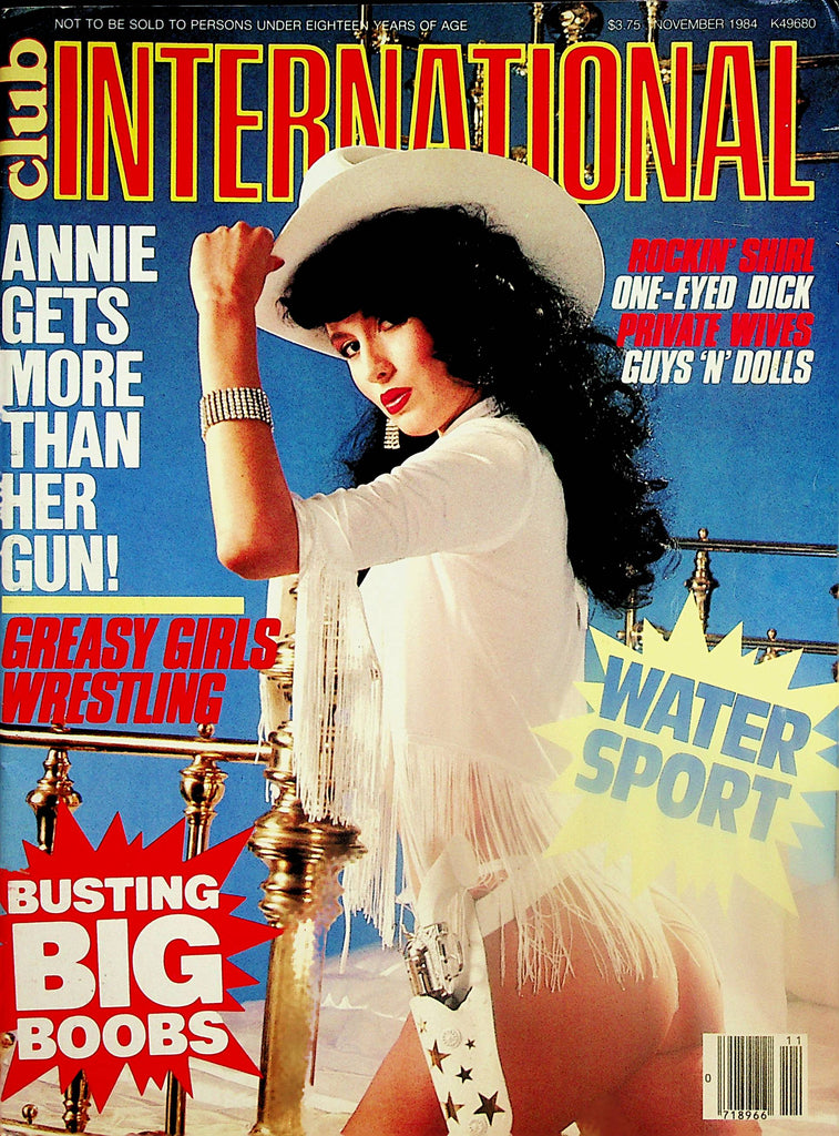 Club International Magazine  Cover and Centerfold Girl Annie / Greasy Girls Wrestling  November 1984     070324lm-p