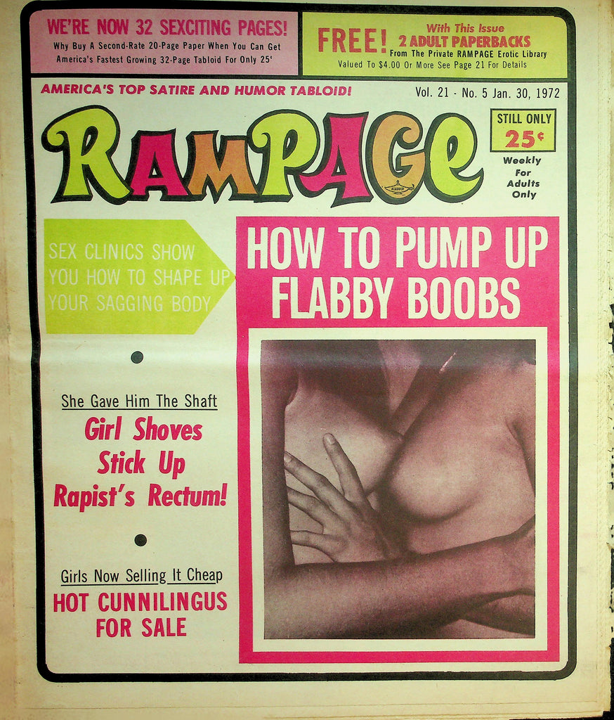 Rampage Adult Newspaper  How To Pump Up Flabby Boobs / Hot Cunnilingus For Sale  January 30, 1972     090626lmp-GSC