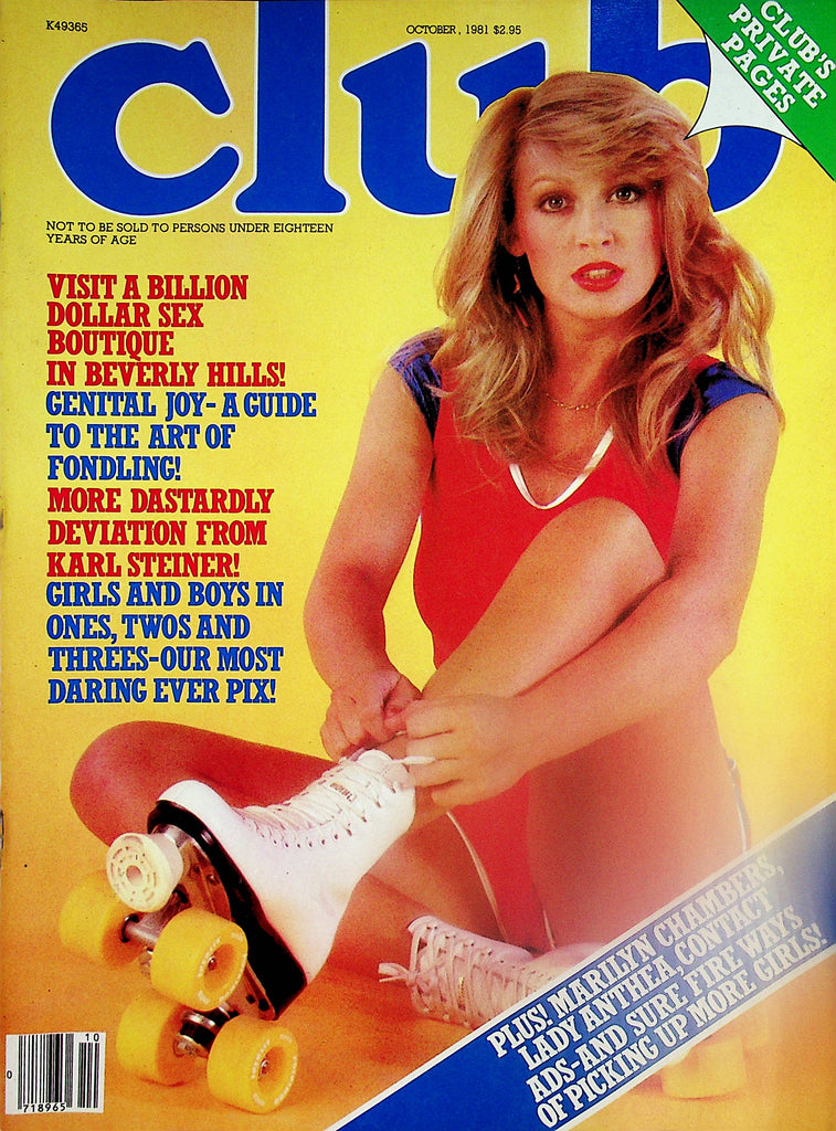 Club Magazine  Marilyn Chambers Sex Talk / The Art Of Fondling  October 1981  Paul Raymond      020524lm-