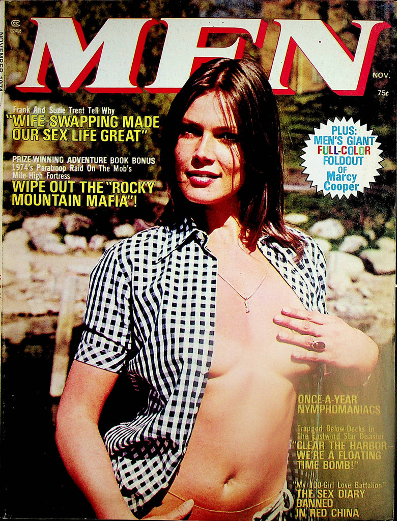 Men Magazine  Centerfold Girl Marcy Cooper  / Wife Swapping  November 1974   082324lm-p