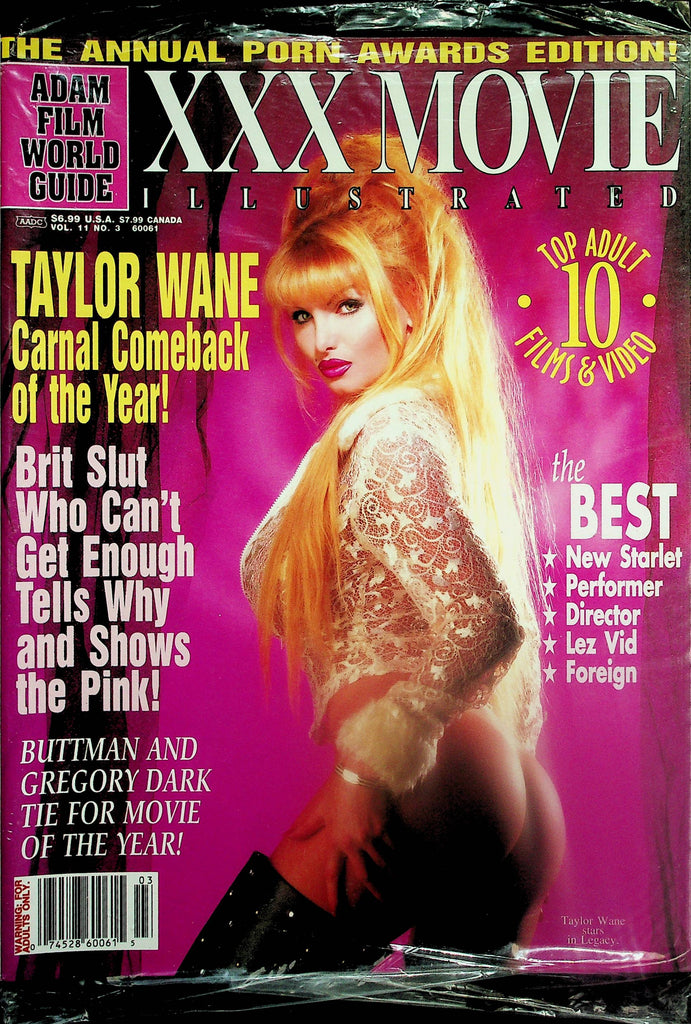 Adam Film World Guide XXX Movie Illustrated Magazine  Covergirl Taylor Wane  vol.11 #3    new/sealed    090525lm-p