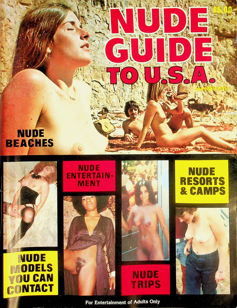 Nude Guide To U.S.A. Nudist Magazine Beaches, Entertainment, Resorts, Trips, Contacts  #1 1970's    072926lmp-GSC