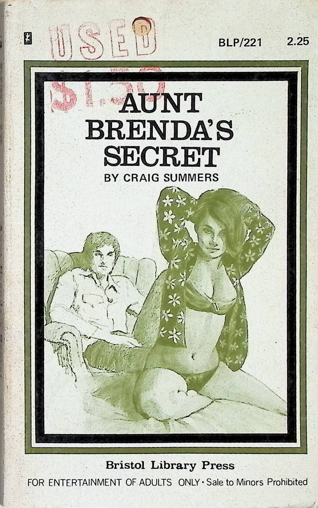 Aunt Brenda's Secret by Craig Summers BLP221 1974 Bristol Library Press Adult Erotic Paperback Novel-052024AMP