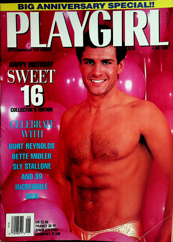 Playgirl Magazine  Anniversary Special - Man For June Scott Lockwood /Burt Reynolds  June 1989       121423lm-p