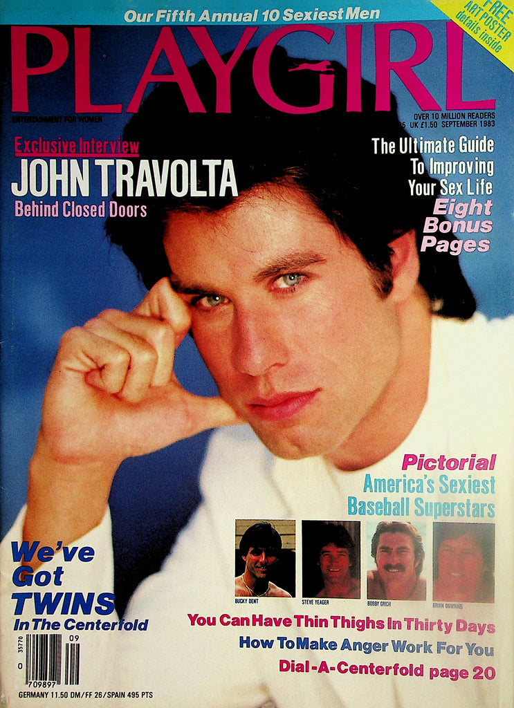 Playgirl Magazine  John Travolta Interview / Twins Centerfold  September 1983     122323lm-p