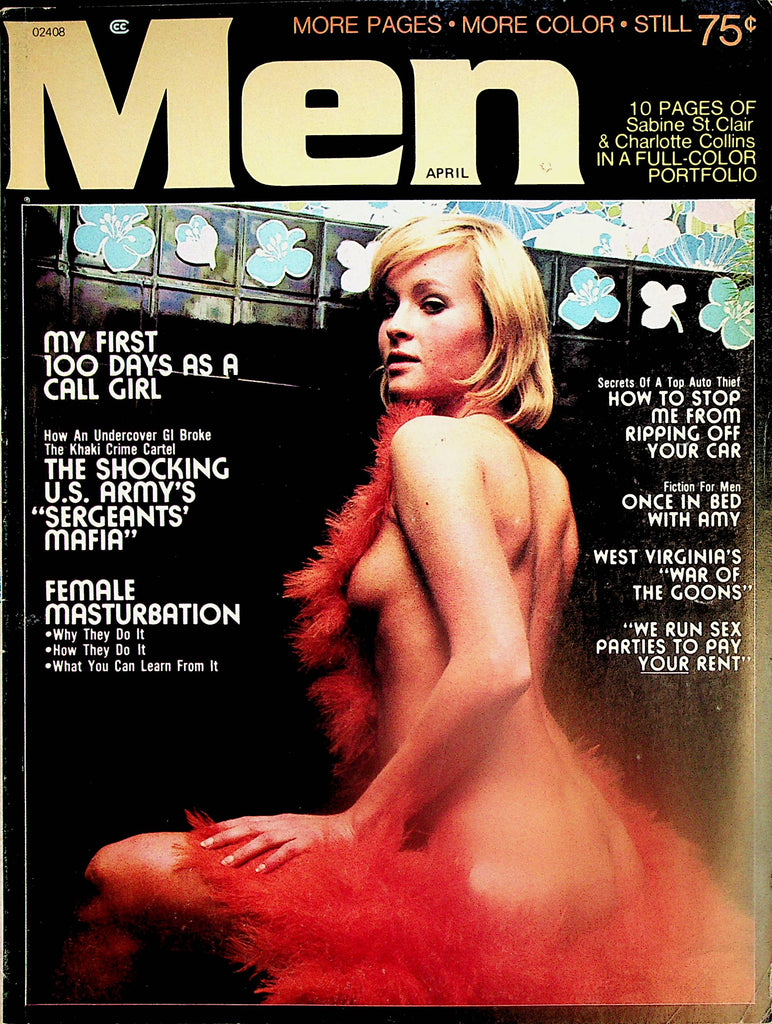 Men Magazine  Sabina St. Clair  / Female Masturbation  April  1975   082324lm-p