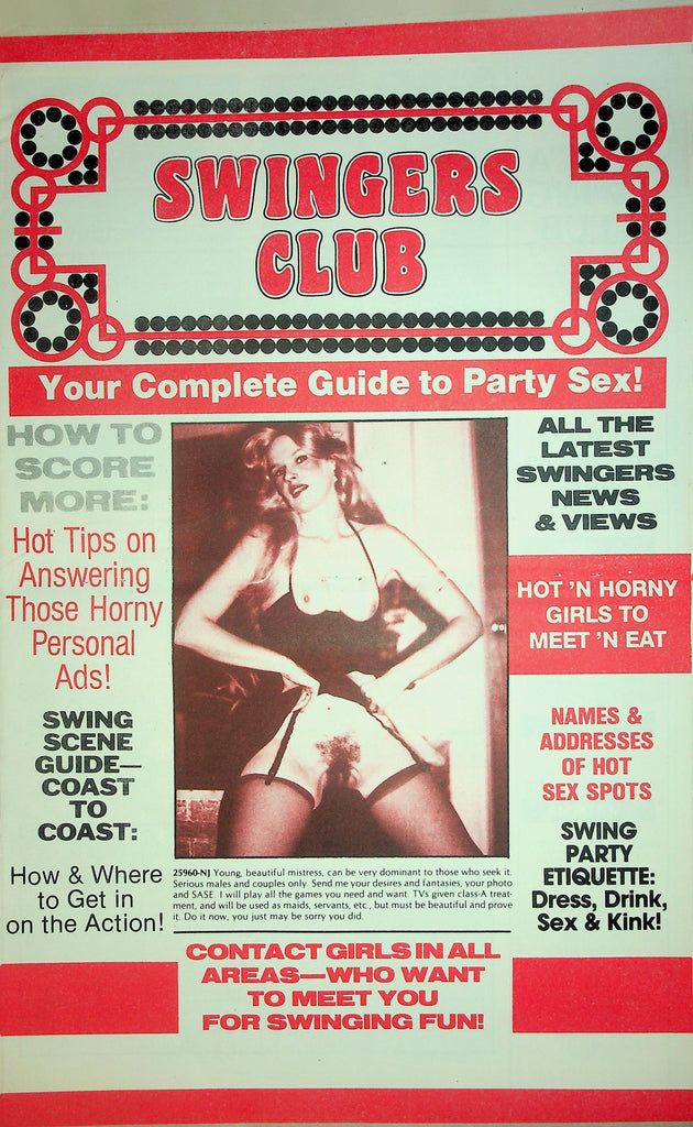 Swingers Club Party Sex Guide Adult Contact Newspaper  How To Score More   1980's     090726lmp-GSC