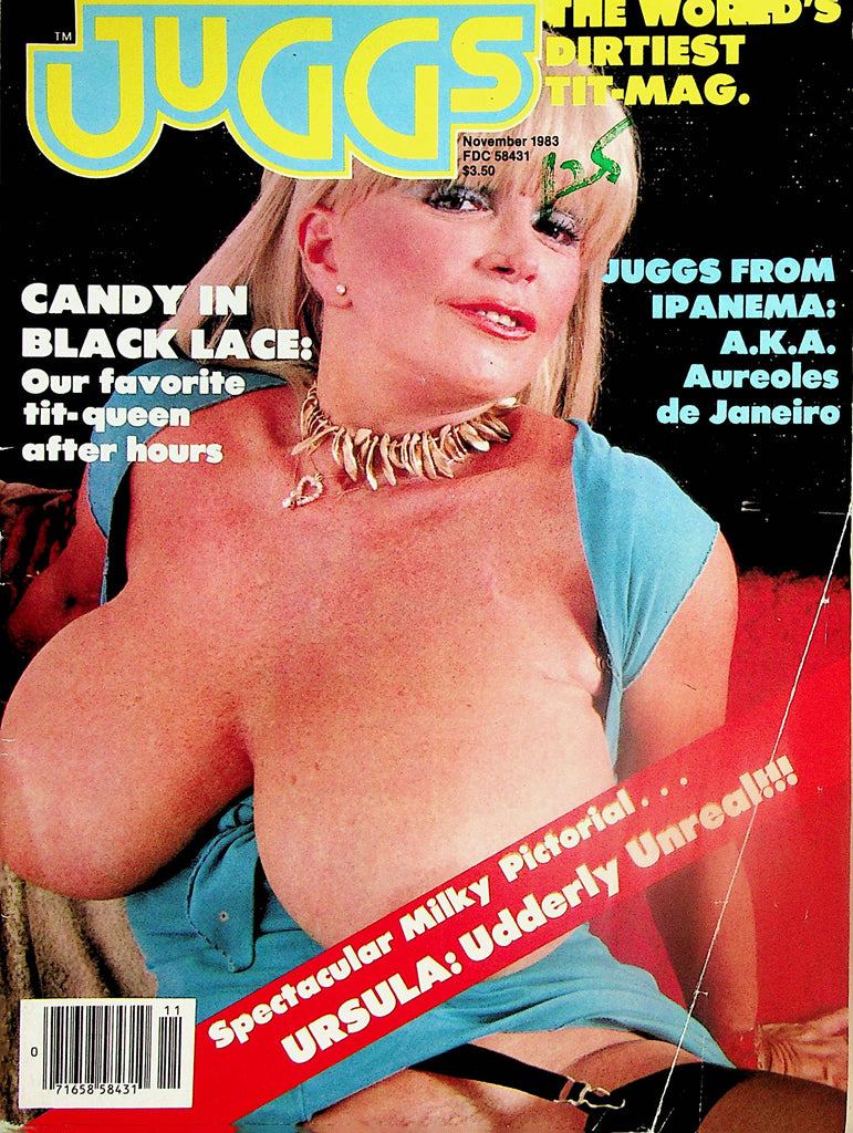 Gem Busty Magazine  Candy Samples In Black Lace / Ursula: Udderly Unreal!   November 1983   101124lm-p