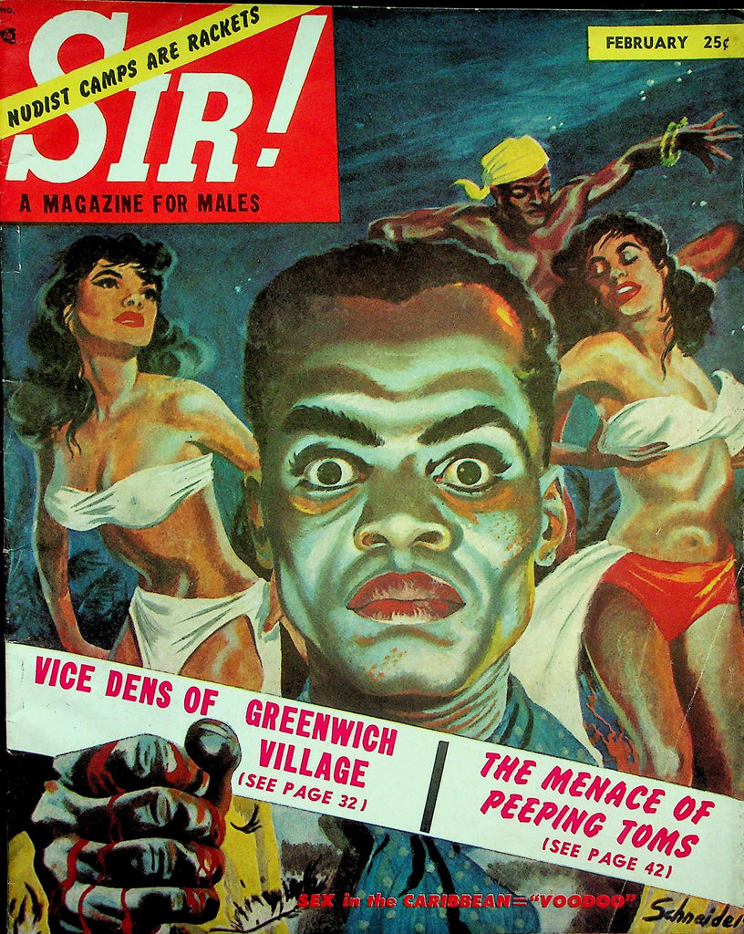 Sir! Magazine  Nudist Camps Are Rackets / Sex In The Caribbean = Voodoo  1954   122725lmp