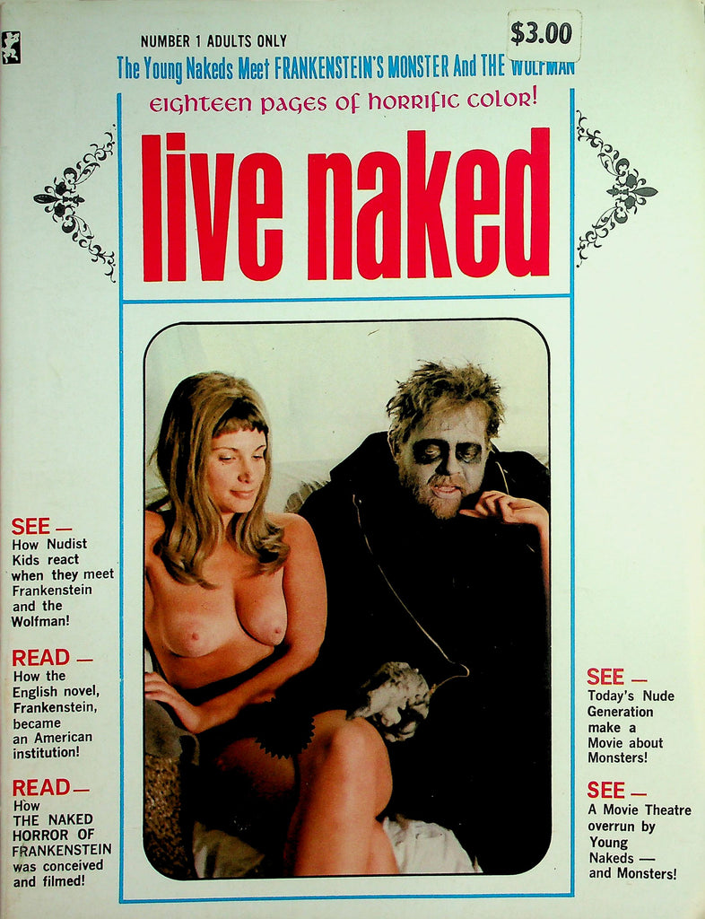 Live Naked Magazine  18+ Young Nakeds Meet Frankensteins Monster And The Wolfman  #1 1968     072726lmp-GSC