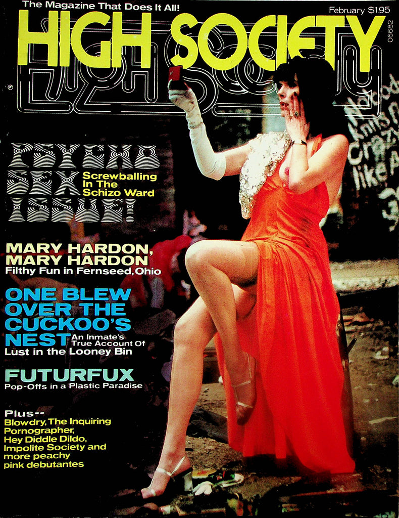 High Society Magazine  Psycho Sex Issue! / Mary Hardon, Mary Hardon  February 1977   031325lm-p