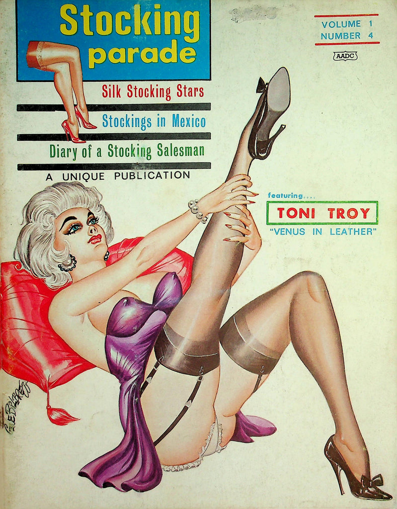 Stocking Parade Magazine  Featuring Toni Troy "Venus In Leather"  Silk Stocking Stars  vol.1 #4 1966  081626lmp-GSC