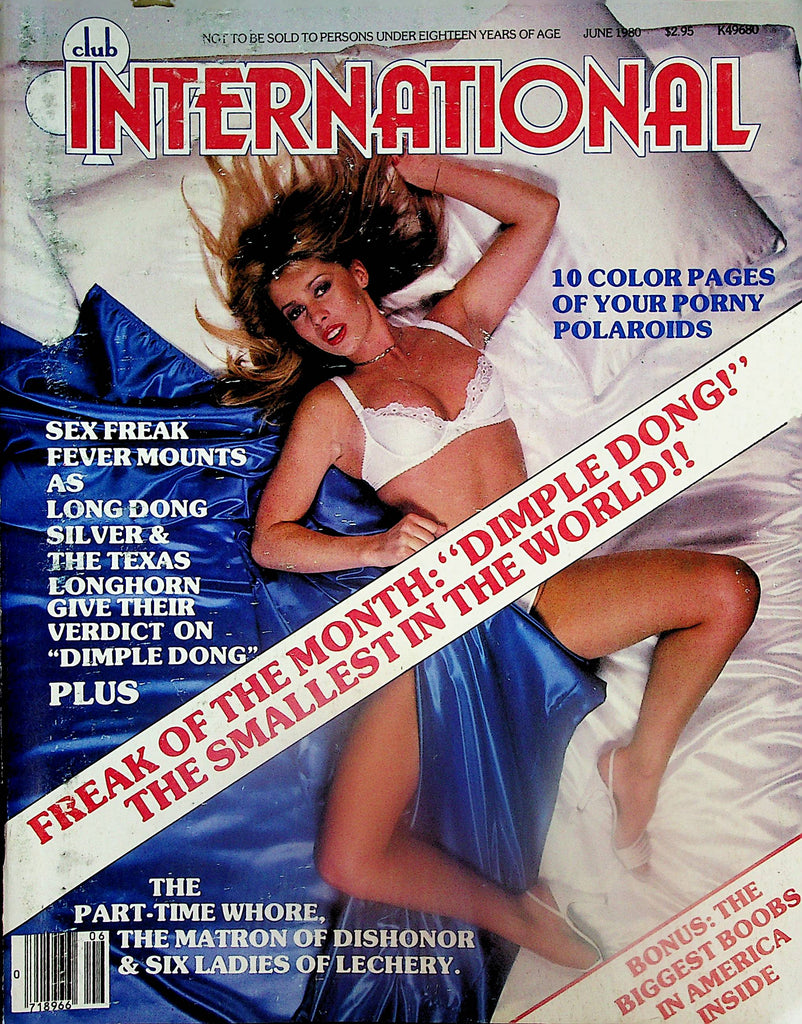 Club International Magazine  "Dimple Dong" Smallest In The World / Long Dong Silver  June 1980  032125lm-p