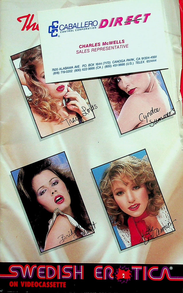 Swedish Erotica On Videocassette Catalog  Little Oral Annie, Seka, Lisa De Leeuw & More!  1985       010826lmp