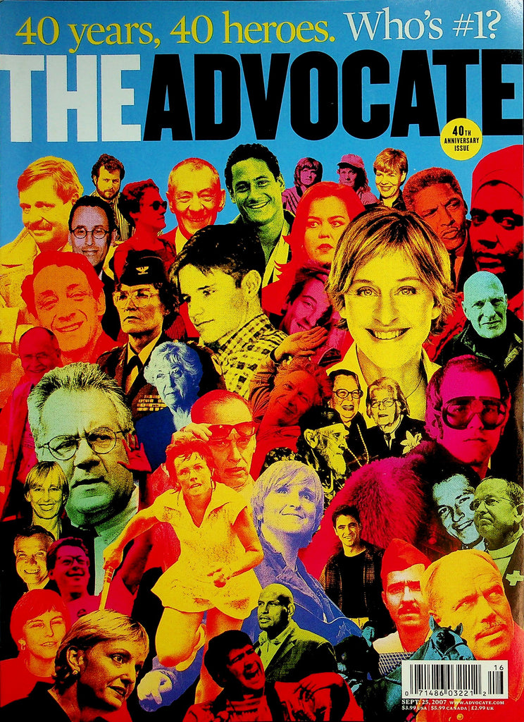 The Advocate Gay & Lesbian Magazine  40 Years, 40 Heroes. Who's #1 ?  September 25, 2007  40th Anniversary   041926lmp