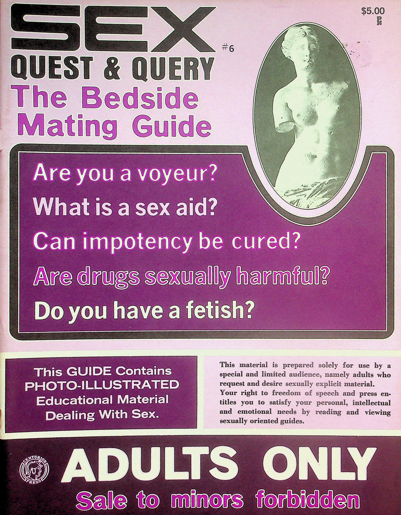 Sex Quest & Query Magazine   Bedside Mating Guide - Sex and The Mouth, Sex Aids & More! vol.2 #2 1972     052526lmp-GSC