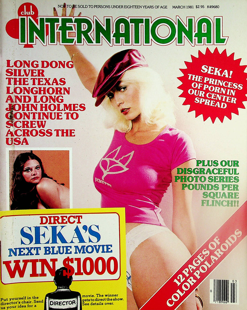 Club International Magazine  Seka Centerspread / The Texas  Longhorn & John Holmes  March 1981  Paul Raymond  020624lm-p2