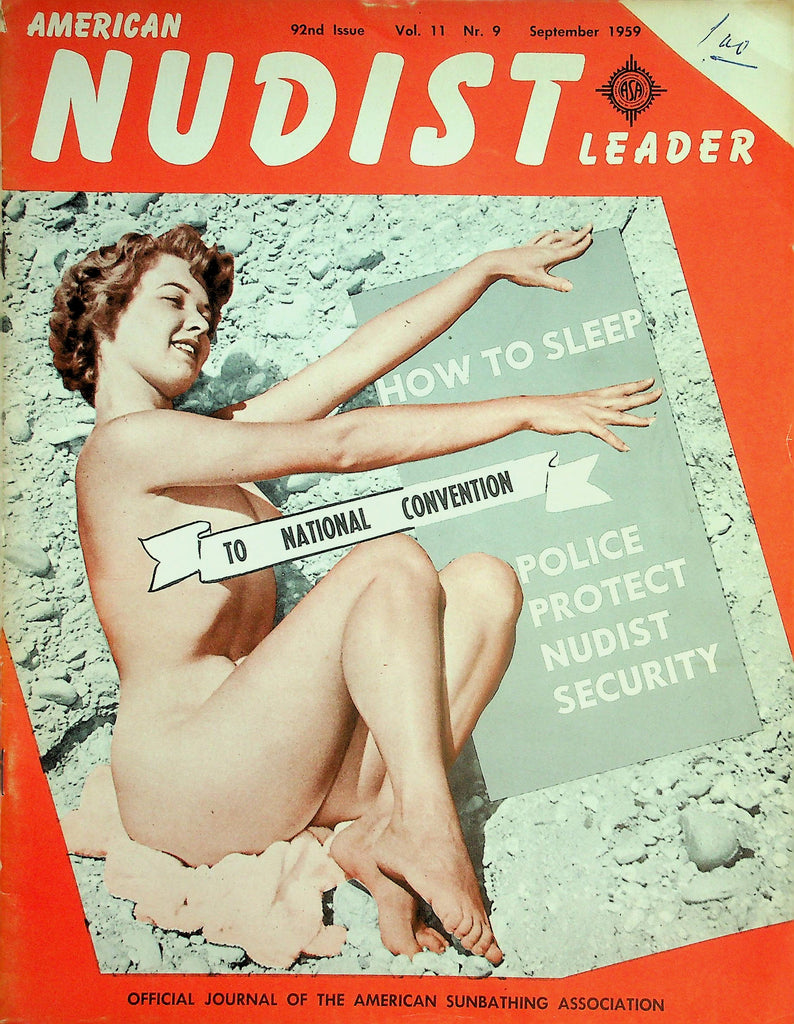 American Nudist Leader Magazine  Police Protect Nudist Security  September 1959  012426lmp
