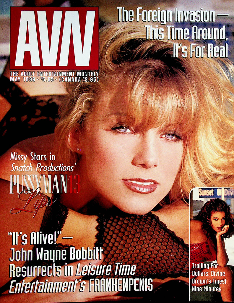 AVN Adult Video News Magazine  Missy Stars In Pussyman 13 Lips  May 1996    071423lm-p