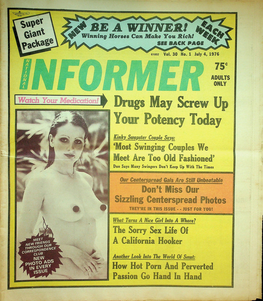 National Informer Adult Newspaper  Hot Porn And Perverted Passion Go Hand In Hand / Sizzling Centerspread  July 4, 1976   090626lmp-GSC