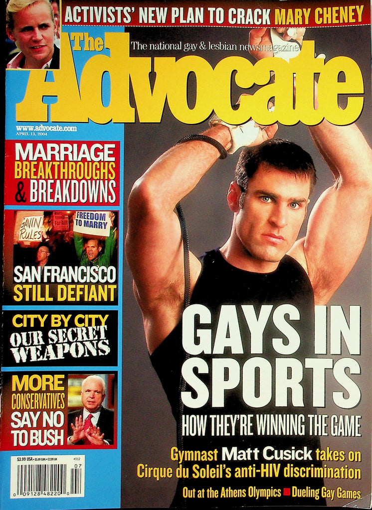 The Advocate LGBTQ Magazine  Gays In Sports  Gymnast Matt Cusick  April 13, 2004     042426lmp