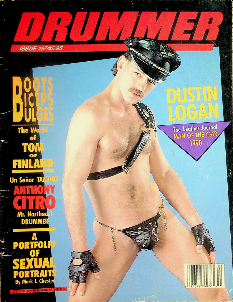 Drummer Gay Magazine  Dustin Logan The Leather Journal Man of The Year 1990   #137  1990    101726lmp-GSC