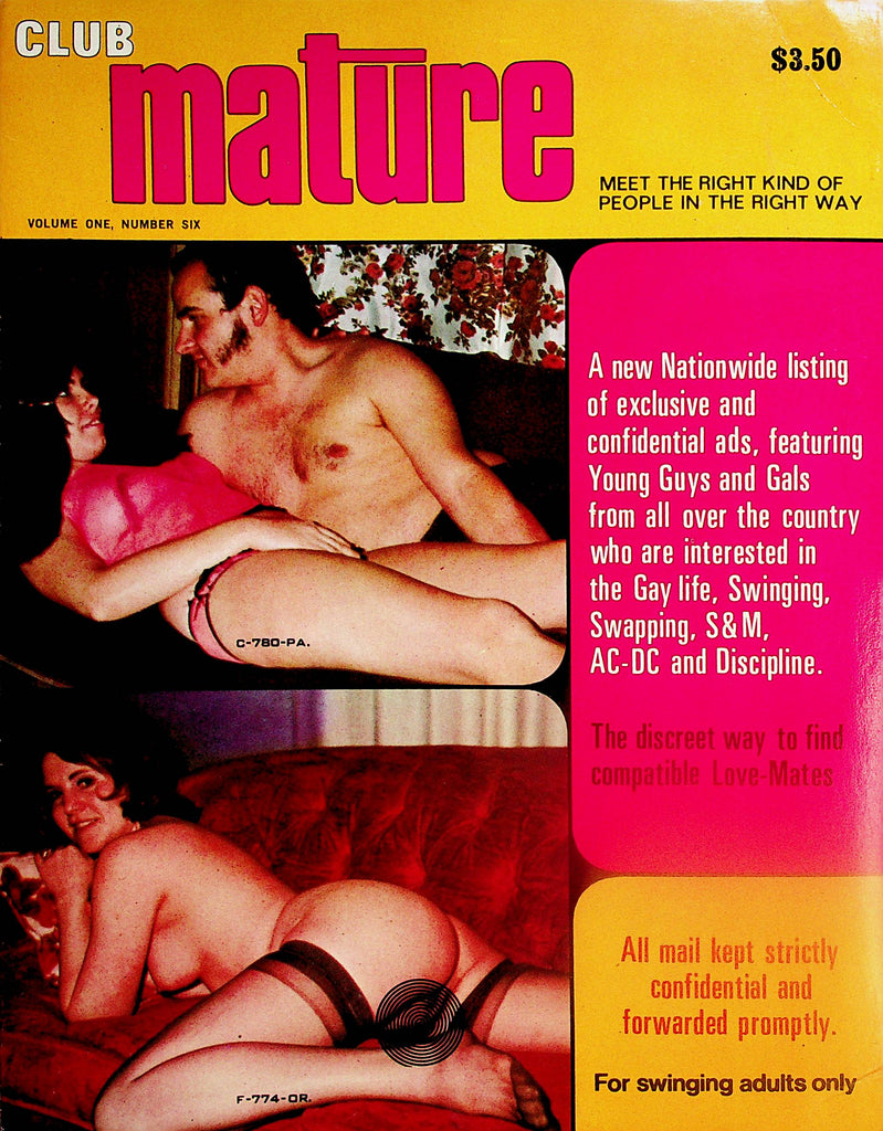 Club Mature Swingers Contact Magazine  vol.1 #6  1970's   081824lm-p