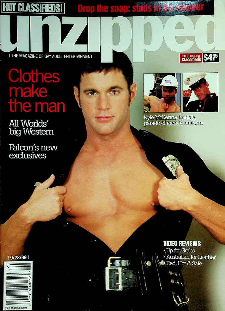 Unzipped Gay Magazine  Clothes Make The Man - Kyle McKenna Leads A Parade Of Men In Uniform  09/28/99   050326lmp