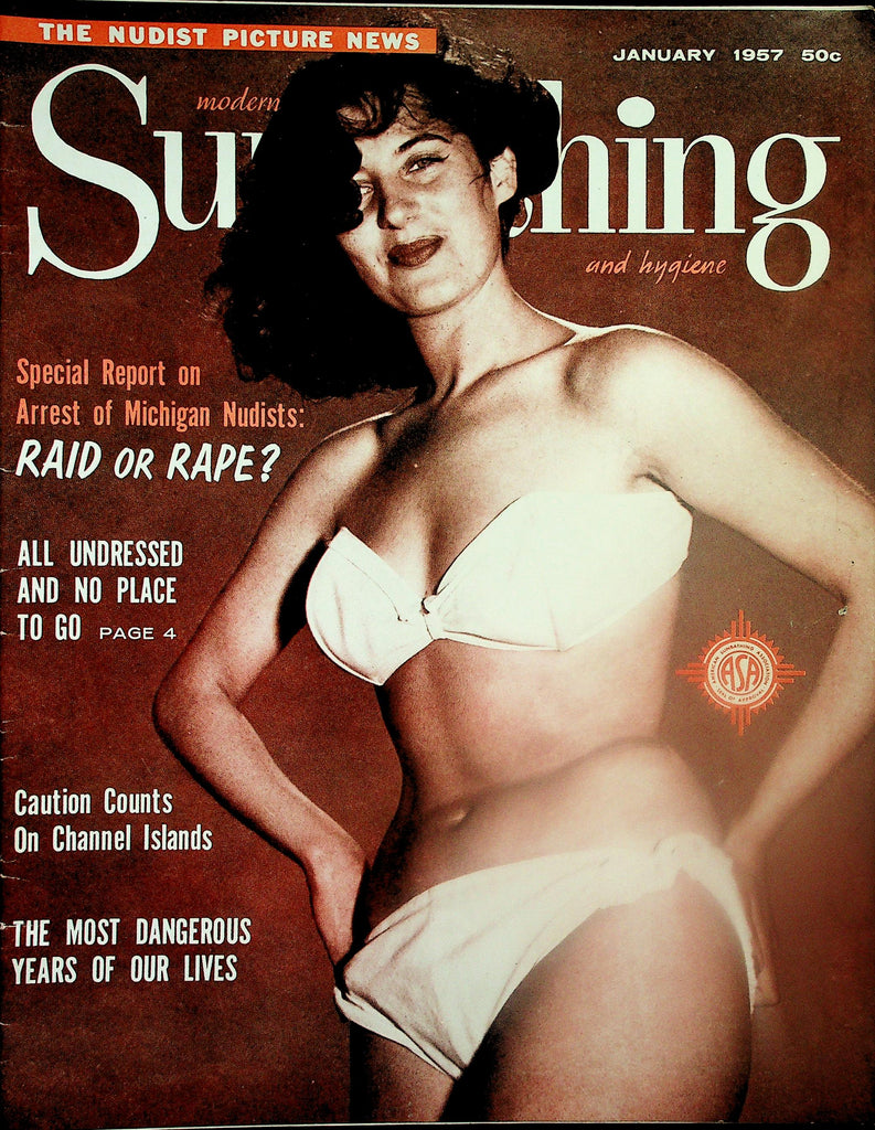 Sunbathing Nudist Magazine  All Undressed And No Place To Go  January 1957   122125lmp