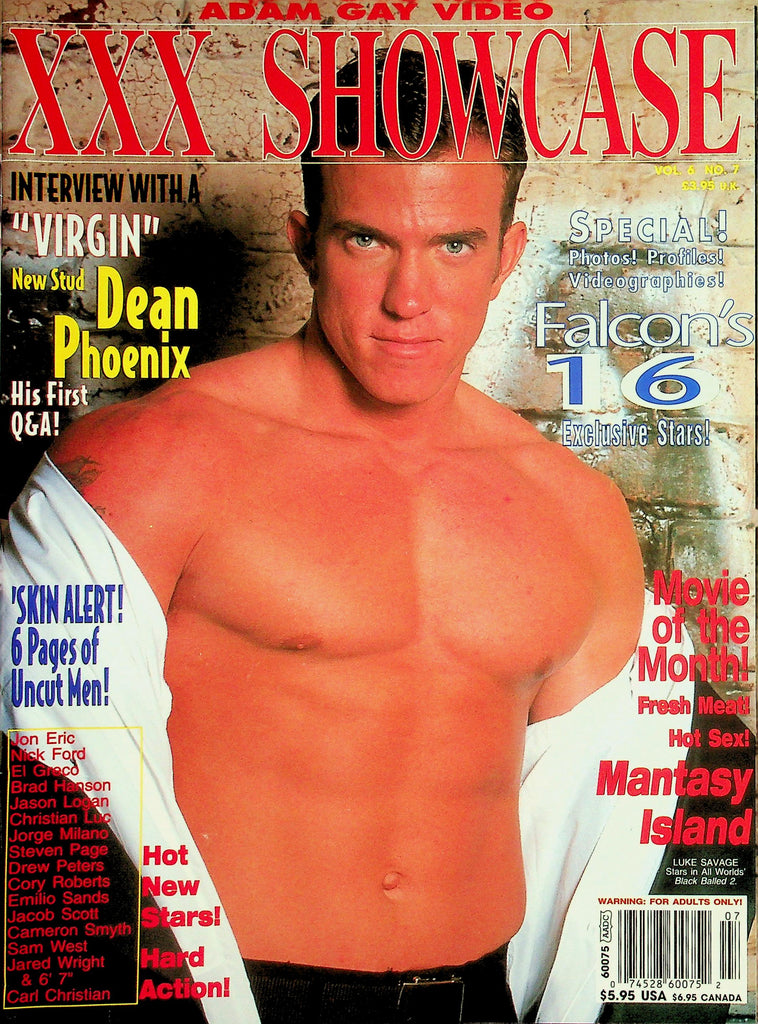 Adam Gay Video XXX Showcase Magazine   Cover Guy Luke Savage / New Stud Dean Phoenix vol.6 #7 January 1999   043026lmp