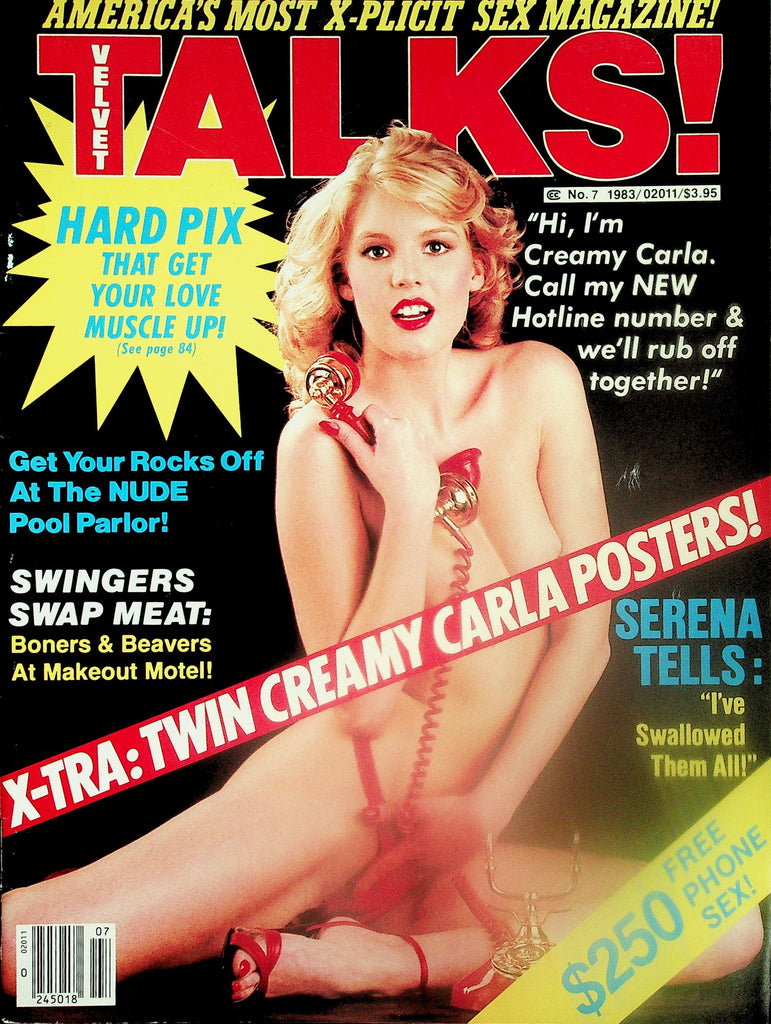 Velvet Talks! Magazine  Creamy Carla Poster / Porn Star Serena  #7 1983     112825lmp2